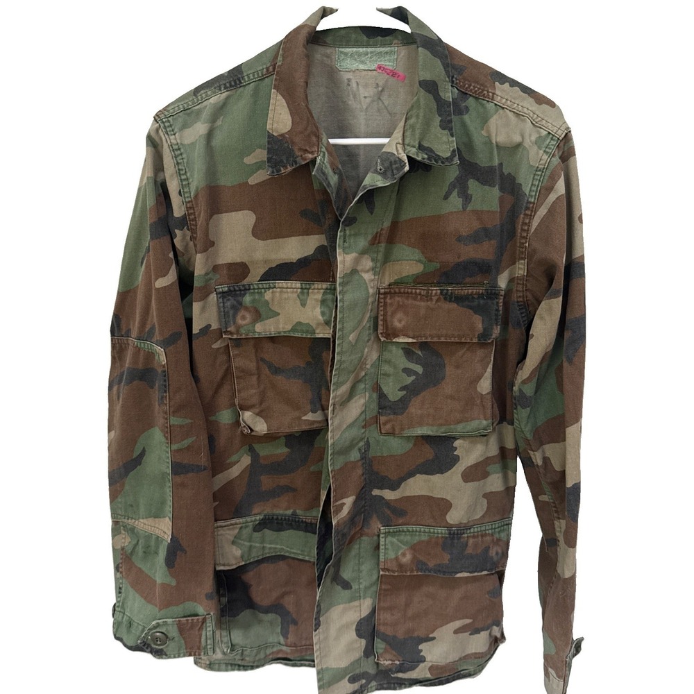 Marine BDU VintageJacket Woodland Tri Color Camo Military Combat Coat M Regular